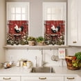 thumbnail image 3 of 3 Piece Kitchen Curtains and Valances Set Red Rooster Cafe Curtains 36 Inch Length Farmhouse Animals Spring Floral Rustic Valance & Tier Curtain for Living Room Bedroom Small Window 54"x18"+27"x36"*2, 3 of 6