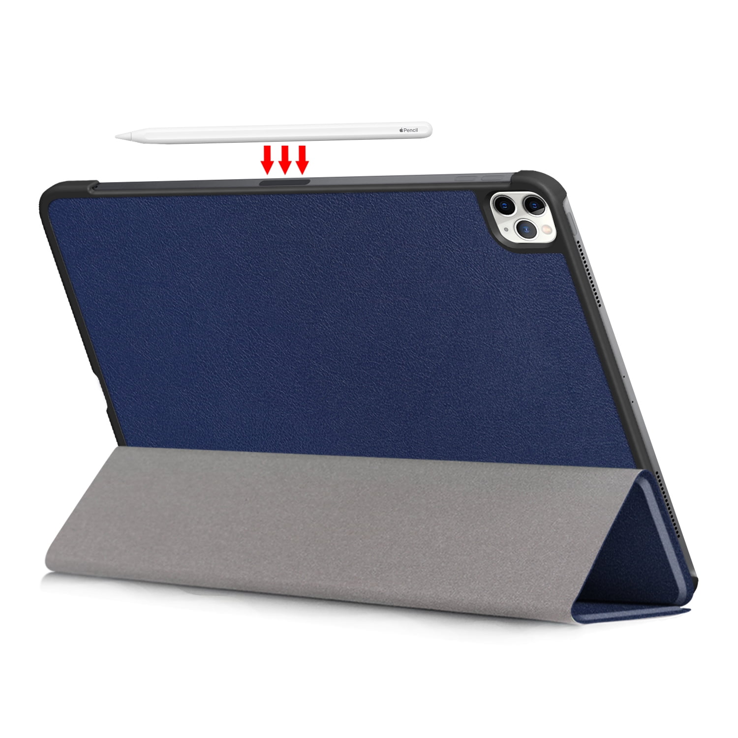Allytech iPad Pro 11 2020 Case 2nd Generation, Slim Lightweight [Support Apple Pencil Charging] Auto Sleep Wake Trifold Stand Protective Smart Cover Case for Apple iPad Pro 11 Inch 2020 - Darkblue