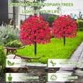 thumbnail image 6 of 2PCS 23.62inch Artificial Flower Ball Topiary Trees with Ground Spikes,Exquisite Boxwood Topiary Ball Trees,Durable Artificial Shrubs Tree for Indoor Outdoor Front Porch Decor, 6 of 8