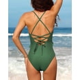 thumbnail image 2 of Charmo Womens Ruffle One Piece Swimsuits Cutout High Cut Bathing Monokini, 2 of 6