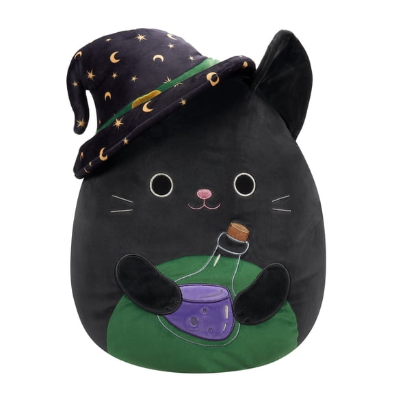 Squishmallows Official 16 inch Cleo the Black Cat with Witch Hat - Child's Ultra Soft Stuffed Plush Toy