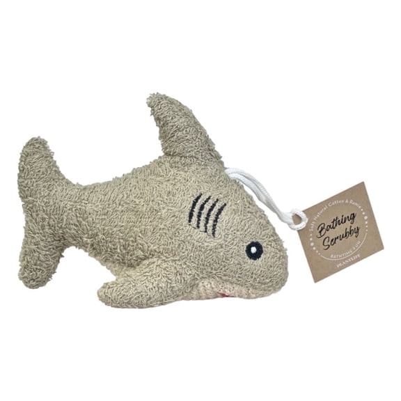 Plantlife Soft Shark Ramie Bath Scrubby – Handmade with Cotton and Natural Ramie for Gentle Cleansing