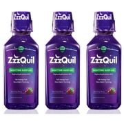 ZzzQuil Nighttime Sleep-Aid Liquid, Warming Berry Flavor 12 oz (Pack of 3)