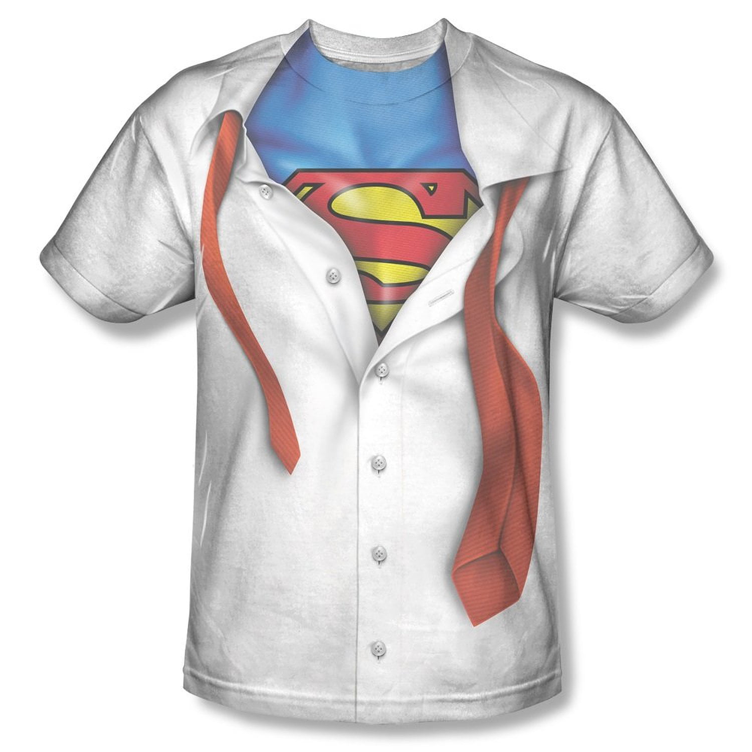 Kent Super Transform Superman Clark Tie T-Shirt Costume Hero Adult