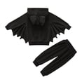 thumbnail image 4 of Kids Baby Boy Girl Fleece Bat Outfits Hooded Jacket Tops Sweastshirt + Pants Costume Clothes, 4 of 10