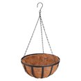 thumbnail image 3 of (Diámetro 35 CM) Cesta de flores colgante de palma de coco de hierro, maceta colgante de orquídea, maceta colgante de jardinería de pared con vegetales y flores de rábano verde suculento, 3 of 5