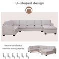 thumbnail image 4 of Putouzip 125.6"W Modern Large Upholstered U-Shape Sectional Sofa, Extra Wide Chaise Lounge Couch, Beige, 4 of 9