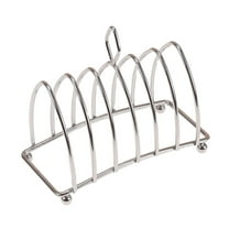 6 Slice Toast Rack Stainless Steel Bread Holder with Ball Feet for Home Kitchen and Commercial Use