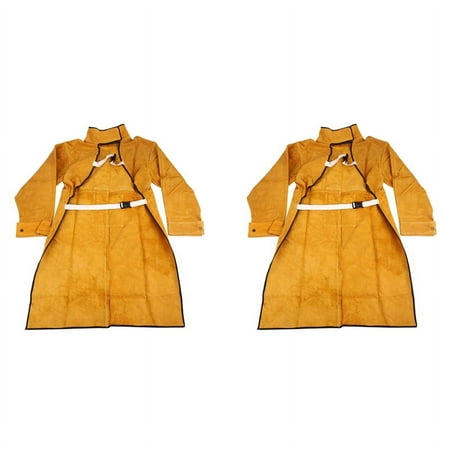 

2pcs 120cm Welding Apron Flame Retardant Long Sleeve Welder Protective Clothing Split Leather Fire-
