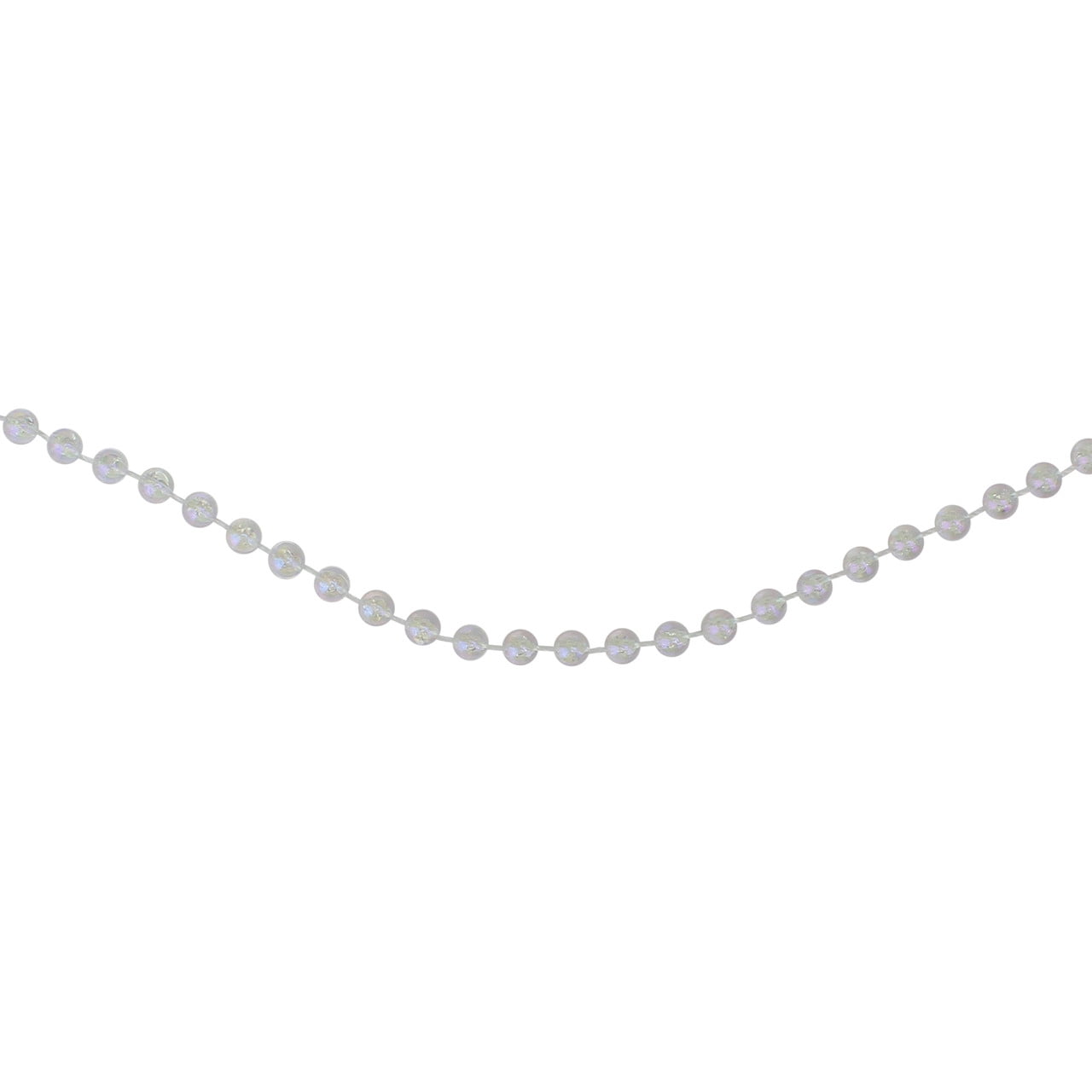 Shiny Clear Iridescent Beaded Christmas Garland 15' x 6mm