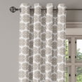 thumbnail image 2 of Ambesonne Damask Grommet Curtain, Vintage Round Baroque, 50" x 120", Taupe White, 2 of 6