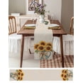 thumbnail image 3 of Sunflower Table Runner 72 Inches, Summer Farm Vintage Flower Watercolor Bow Bed Runner Dresser Scarves Tabletop for Indoor Outdoor Parties/Ceremony/Banquet, 16" x 72", 3 of 8