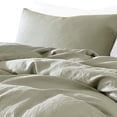 thumbnail image 2 of Benjara Edge 4 Piece King Size Duvet Comforter Set- Washed Linen- Sage Green, 2 of 7
