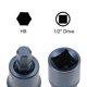 thumbnail image 3 of Uxcell Socket de broca hexagonal métrica H8 de 1/2 pulgada, longitud de 2 pulgadas, paquete de 2, 3 of 5