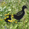thumbnail image 4 of Paquete de 4 estacas de jardín con silueta de animal, adornos de jardín huecos, estatuas de pato de metal hueco para decoración de jardín de césped (negro) JAMW Sencillez, 4 of 5