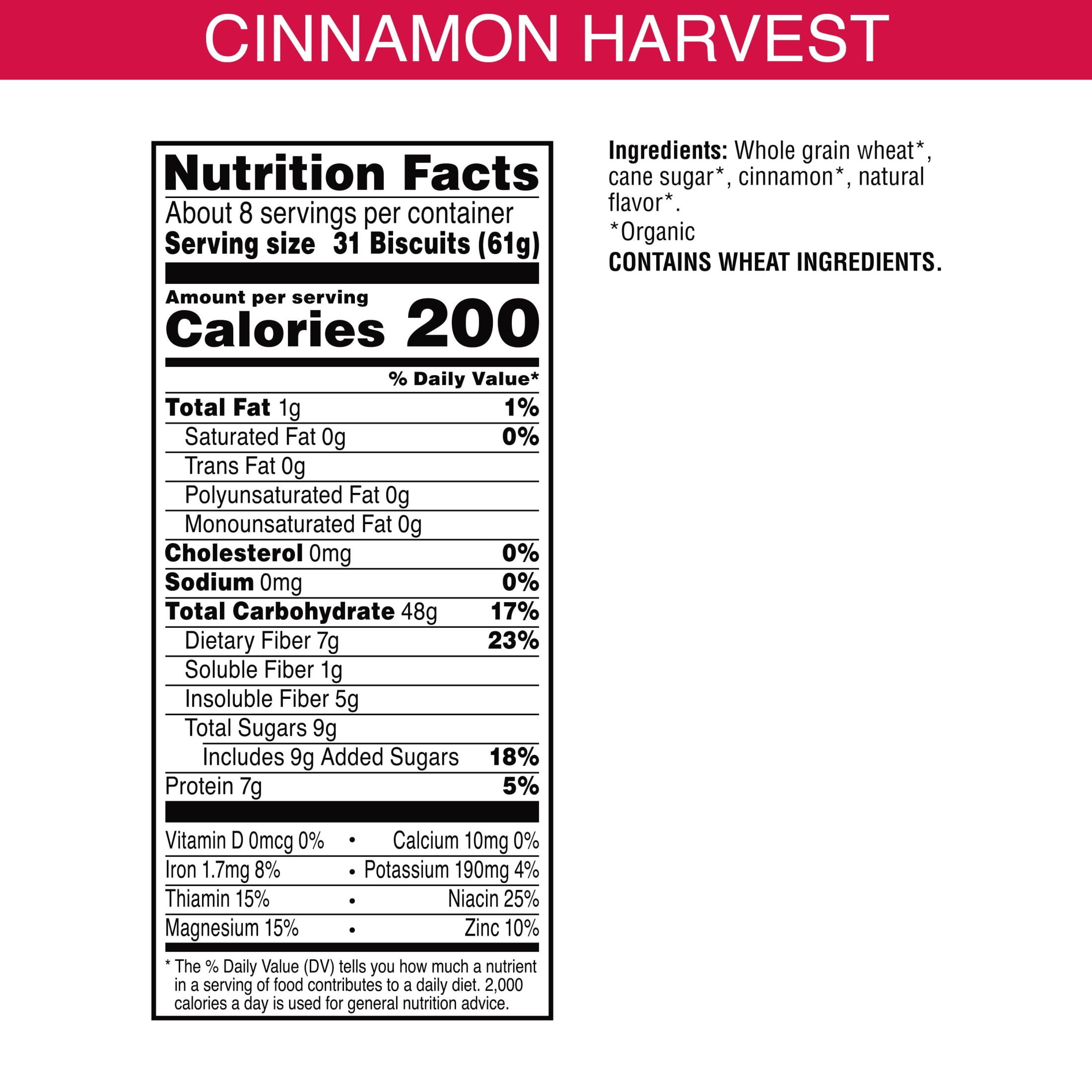 (4 pack) Kashi Breakfast Cereal, Fiber Cereal, Family Breakfast, Cinnamon Harvest, 16.3oz Box (1 Box)