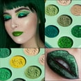 thumbnail image 6 of Green Eyeshadow Palette Highly Pigmented, DE'LANCI 15 Color  Matte & Glitter & Shimmer Makeup Pallete,Long Lasting Eye Shadow Palette ,Emerald Green Eyes Makeup for Women and Girl, 6 of 8