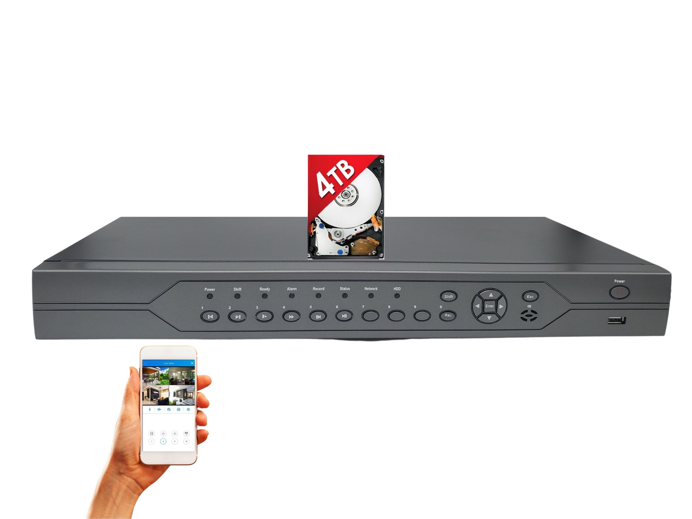 Evertech 32 Channel H.265 HD Digital Video Recorder AHD TVI CVI Analog Security Surveillance DVR with 16TB Hard Drive Memory : Evertech 32 Channel H.265 Surveillance Camera Video