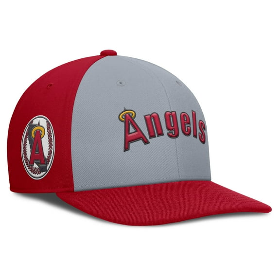 Men's Nike Gray/Red California Angels Cooperstown Collection Pro Performance Snapback Hat
