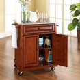 thumbnail image 3 of Crosley Stainless Steel Top Portable Kitchen Cart in Cherry, 3 of 7