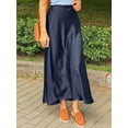 thumbnail image 2 of ZANZEA Fashion Satin Silk Skirts Women Summer Long High Waist Skirt Casual Solid Party Faldas Saia Female Vintage Work OL Jupe, 2 of 9