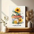 thumbnail image 6 of Qisvanset Cute Frog Mushroom Sunflower Canvas Wall Art 15.75x11.81 Inches, 6 of 8