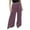 Purple, variant on Turilly Pants for Women 2023 Women's Spring And Solid Color Casual Stretch Waist Pocket Wide Leg Pants