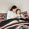 thumbnail image 5 of Homewish Vintage Aztec Print Bedding Comforter Set,Abstract Rhombus Striped Twin Comforter Sets,Red Black White Bedding Set For Adults,Luxury Bedroom Decor Reversible,2 Pieces, 5 of 8