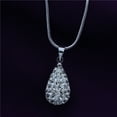 thumbnail image 5 of AYYUFE Women's Shiny Silver Plated Rhinestone Water Tear Drop Necklace Pendant Chain, 5 of 7