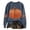 00-Blue447, variant on Women's Stylish Halloween Pumpkin Sweatshirts Glitter Sequin Crew Neck Pullover Tops
