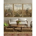 thumbnail image 4 of Drsoum Large 24x36in3pcs Natural Framed Vintage Meadow Wildflower Field Wall Prints Classic Retro Farmhouse Landscape Wall Art Rustic Decorations for Living Room Bedroom, 4 of 6
