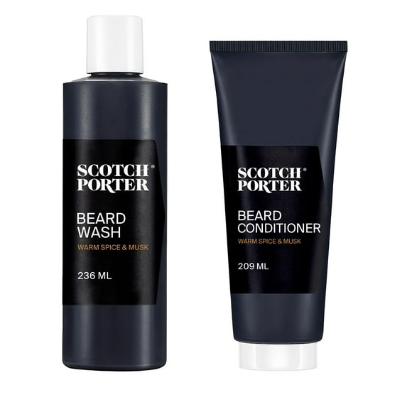 Scotch Porter Beard Wash &amp; Conditioner Bundle â Cleanse, Moisturize, Hydrate &amp; Soften Coarse, Dry Facial Hair while Encouraging Growth for a Fuller, Healthier-Looking Beard