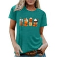 thumbnail image 2 of Fiudx Ofertas Flash Artículos En Oferta Camiseta Estampada a La Moda para Mujer, Blusa de Manga Corta, Tops Informales con Cuello Redondo, 2 of 5
