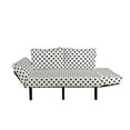 thumbnail image 2 of Geometric Futon Couch, Old Fashion Large Polka Dots Spots with Modern Digital Effects Minimalist Design, Daybed with Metal Frame Upholstered Sofa for Living Dorm, Loveseat, Black White, by Ambesonne, 2 of 4