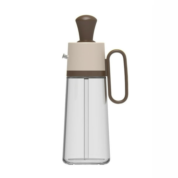 Glass Olive Oil Dispenser Bottle With Silicone Brush 3 In 1, Silicone Dropper Measuring Oil Dispenser Bottle for Kitchen Cooking, Frying, Baking, (18.6oz, Brown)