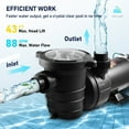 thumbnail image 5 of Swimming Pool Pump 1.5HP 115V 1100W,Single Speed Pumps for Above Ground,Powerful Pool Pumps with Strainer Filter Basket,5280 GPH Max. Flow,Certification of ETL for Security, 5 of 6