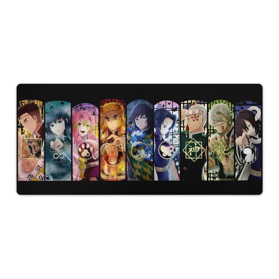 Demon Mouse Pad Slayer Anime Large Mouse Mat 900x400x3mm Non-slip Rubber Bottom Gaming Keyboard Mat, 3D Printed Full Desk Mouse Keyboard Pad