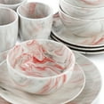 thumbnail image 6 of Elama Fine Marble 16 Piece Porcelain Dinnerware Set in Red and Gray, Service for 4, 6 of 8