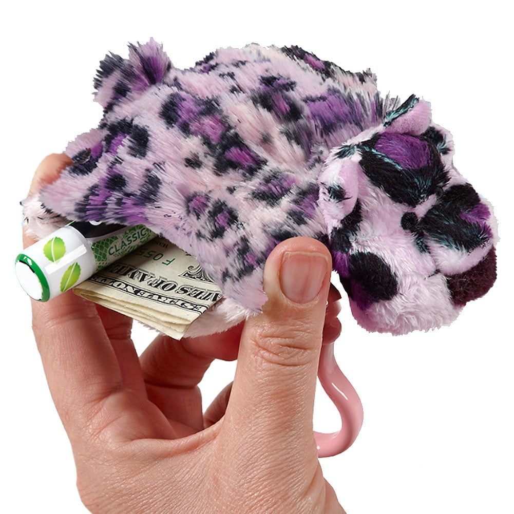 Pillow Pets Girls Black Purple Lulu Leopard Pouches Accessory