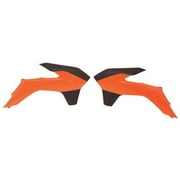 Acerbis Orange/Black Plastic Radiator Shrouds/Scoops (2314251008)
