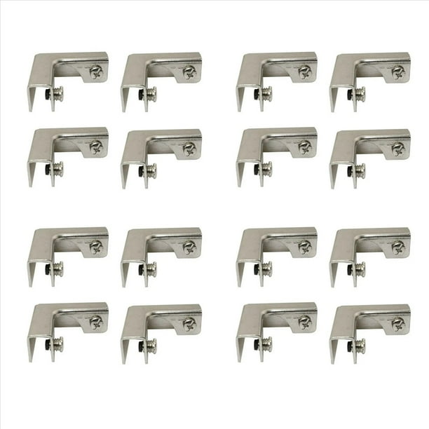 Clip de FijacióN de Vidrio Tipo L, 16 Uds., Conectores de Vidrio de 2 VíAs para Accesorios de Vidrio para Muebles de 6-10Mm
