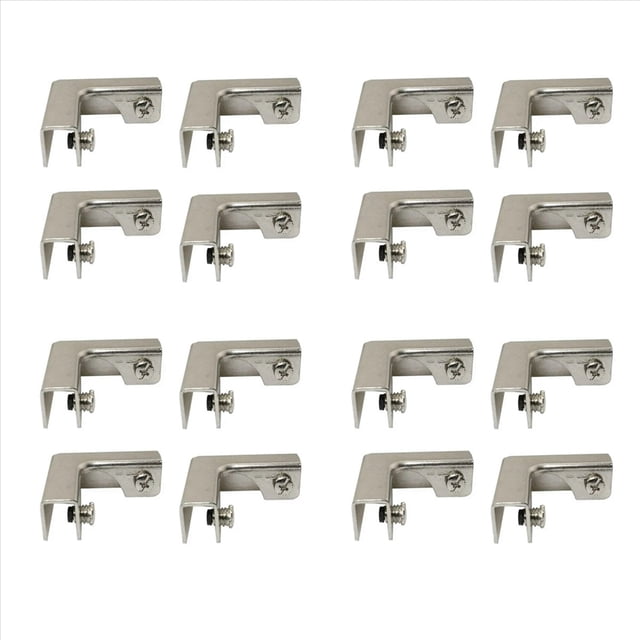Clip de FijacióN de Vidrio Tipo L, 16 Uds., Conectores de Vidrio de 2 VíAs para Accesorios de Vidrio para Muebles de 6-10Mm