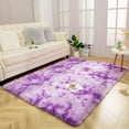 thumbnail image 7 of Junovo Luxury Velvet Shag Area Rug Modern Indoor Fluffy Rugs, Extra Comfy and Soft Carpet For Bedroom Living Room Kids Room,6'x9',Purple, 7 of 7