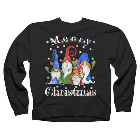 

Gnome Christmas Pajamas Black Graphic Crew Neck Sweatshirt - Design By Humans 2XL
