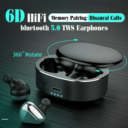 [ 360° Rotating Box, Best Gifts for Lady ] Full Frequency Balanced Armature Driver 5.0 earphones Noise Cancelling Earbuds Headphones With 2200mAh Charging (Best Headphones For 50 Bucks)