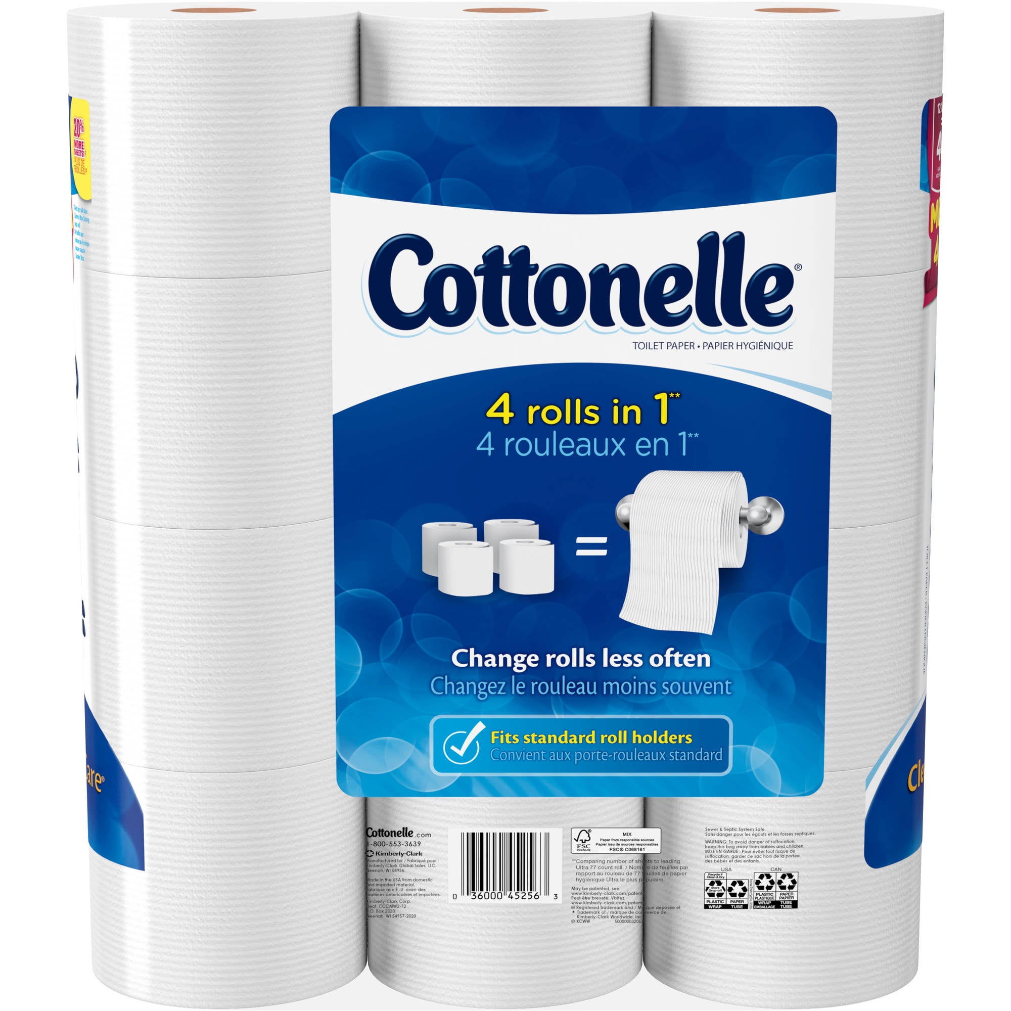 Cottonelle Clean Care Toilet Paper, 12 Mega Rolls