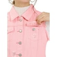 thumbnail image 7 of INSPIRE CHIC Women's Turn Down Collar Button Denim Washed Vest, 7 of 7