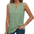 thumbnail image 1 of Gibobby Camisola sin mangas con cuello redondo, holgada, informal, hueca, para mujer(Verde,CH), 1 of 5