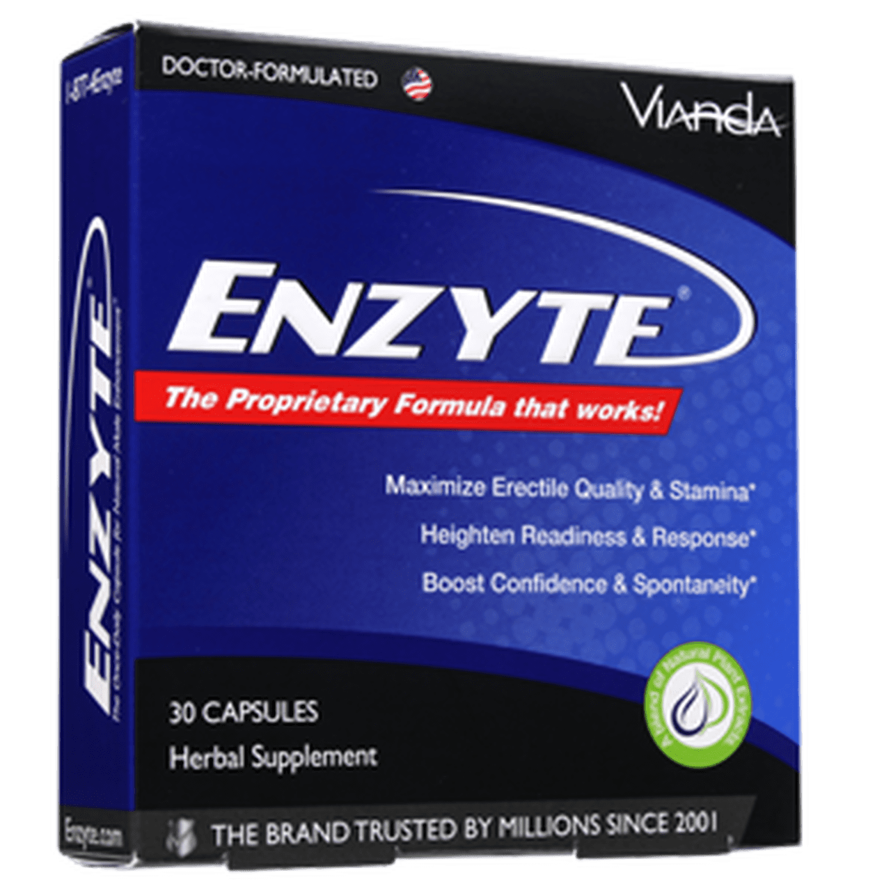 Enzyte® Natural Male Enhancement Supplement with Asian Ginseng, Ginkgo Biloba, Grape Seed Extract, Horny Goat Weed - 30 Capsules