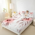 thumbnail image 4 of jejeloiu Rustic Flower Queen Sheet Sets,Watercolor Ink Painting Flat Sheet,White Red Queen Fitted Sheet For Girls Kids,Microfiber Bedroom Decor,4-Piece, 4 of 7